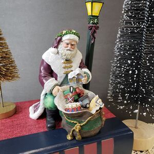 Vintage Thomas Kinkaid Christmas Santa Claus with Toy Bag Plastic Figurine 7"